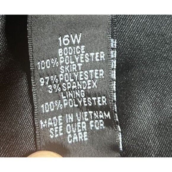 Alyx Chevron Flutter Sleeve Dress Women's 16W Blue & Black Knee Length - Picture 7 of 7